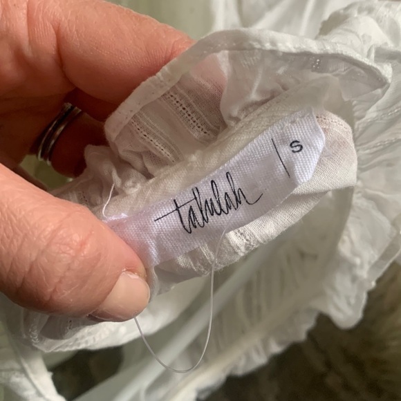 Talulah white eyelet tiered ruffle dress Swiss dots sz S party summer Olivaceous - Picture 2 of 16